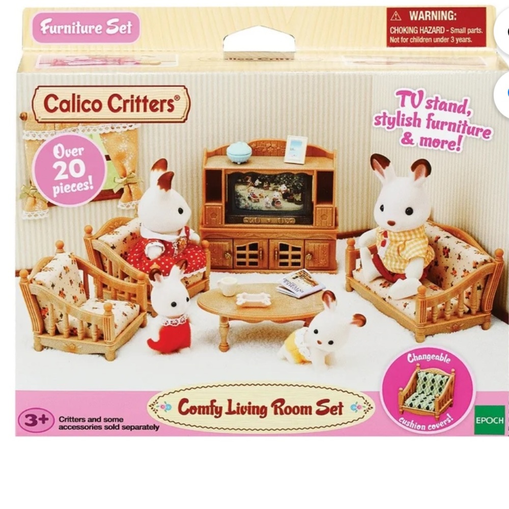 Calico Critters Sylvanian cats cozy living room dollhouse Furniture